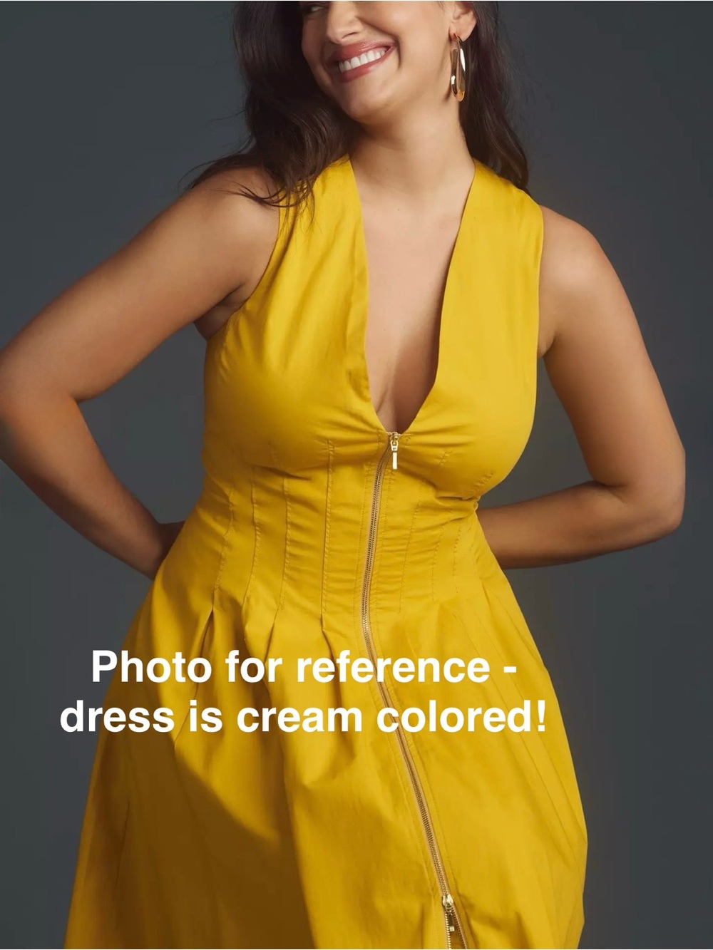 Anthropologie Sleeveless V-Neck Corset Midi Dress